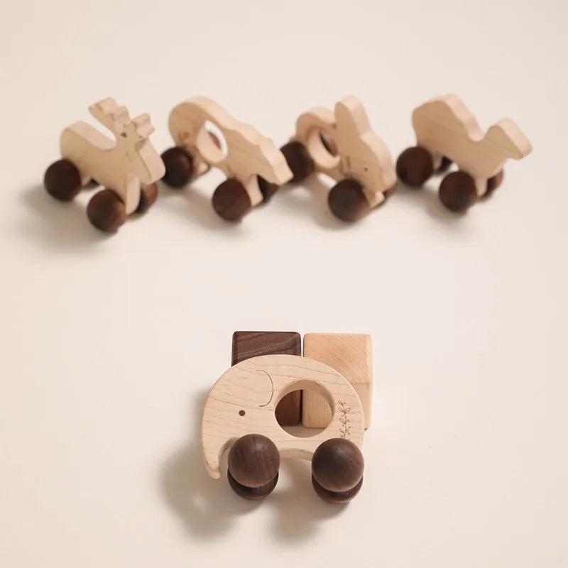 Wooden Cars Toys Maple Diy Crafts for Students Home Activities Montessori Grasping Teething Toy Newborn Birthday Gift Wood Block Good Vibrations