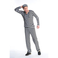 CP Cospaly Convict Prisoner Costume Striped Halloween Cos Couple's Convict Costume Classic Striped Halloween Costumes for Women Good Vibrations