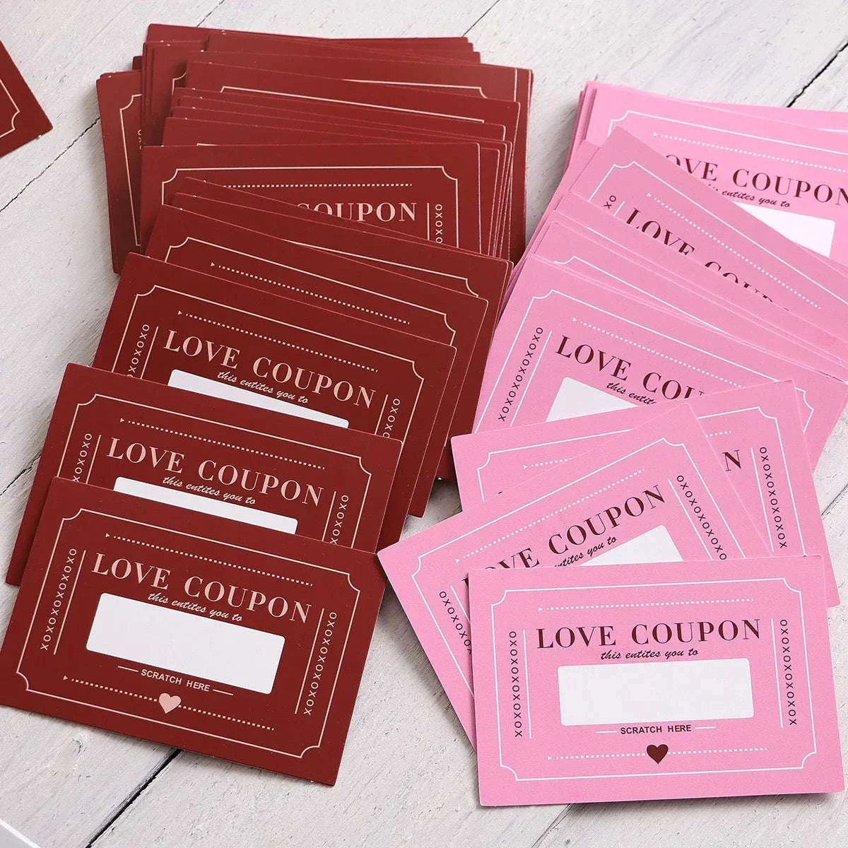 Scratch-Off Love Coupons, 10 Pieces, DIY Valentine