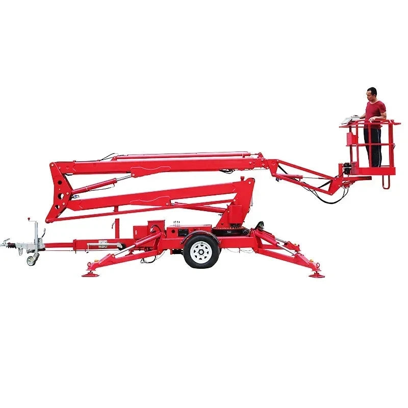 Portable Lifter Telescoping 12m-24m Aerial Trailer Towable Manlift Tow Behind Small Boom Man Lift Good Vibrations
