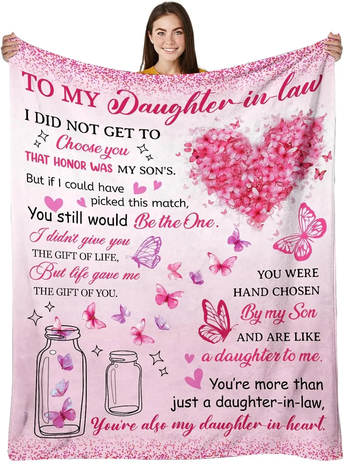 Daughter in Law Blanket from Mom, Mothers Day Blanket Gifts for Daughter, to My Daughters for Women, Future Daughters Gift, Birt Good Vibrations