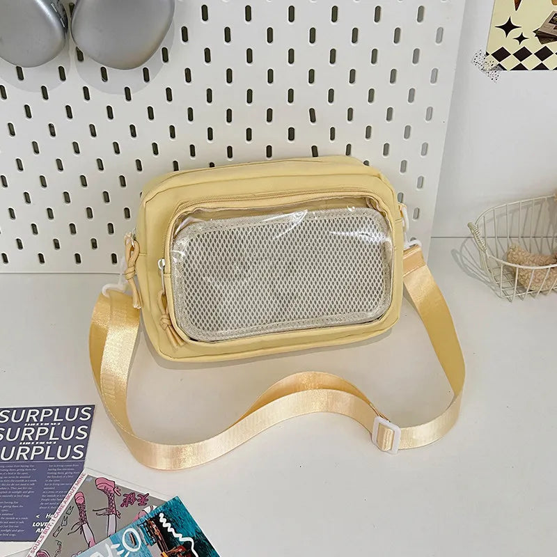 New Y2K Mini Anime Ita Bag Portable Outdoor Small Crossbody Bag Cute Girl Transparent Shoulder Bag Otaku DIY Comic Display Purse Good Vibrations
