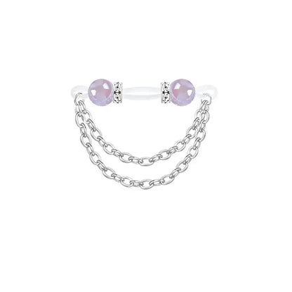 1 Pair Adjustable Fake Nipple Rings No-Pierce Acrylic Nipple Rings With Glitter Beads Perfect For Party Good Vibrations