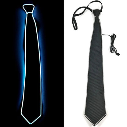 Flashing Neon Light LED Tie Halloween Christmas Dance Supplies Wedding Performance Decoration Luminous EL Wire Necktie Good Vibrations
