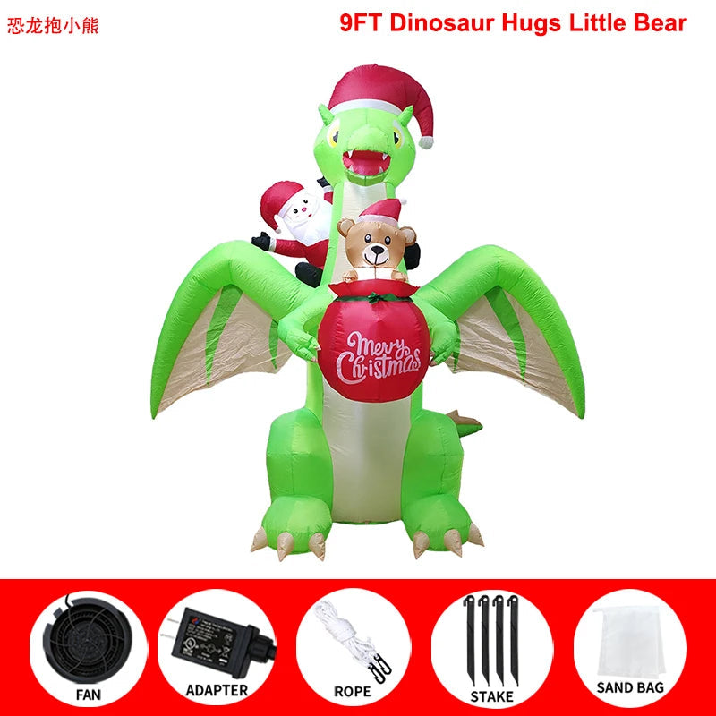 Inflatable LED Decorations Christmas Season, Gardens, Shopping Malls Christmas Plush Bears, Dinosaurs, Cocoa Cup Inflatables Good Vibrations