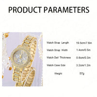 Women's Quartz Watch Gold Luxury Women Ring Necklace Earring Rhinestone Fashion Wristwatch Casual Ladies Watches Jewelry Set ﻿ Good Vibrations