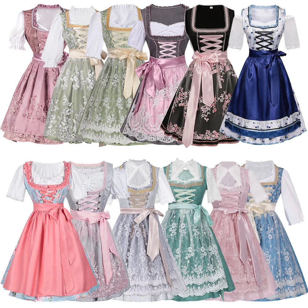 Halloween Carnival Cosplay Costume German Oktoberfest Maid Dress Woman Bavarian Traditional Embroidery Outfits Performance Girl Good Vibrations