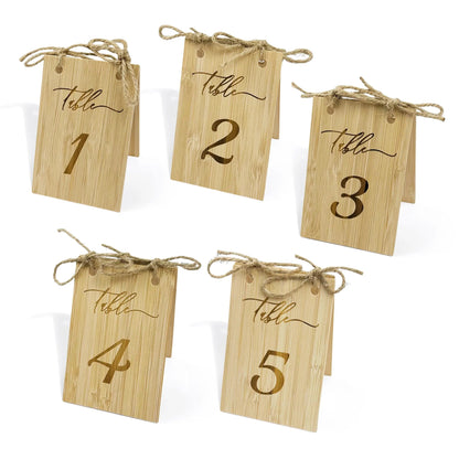 5 pcs Wooden Wedding Table Number Set,Reusable Seating Chart Table Number Card,Perfect For Wedding,Events Or Catering Decoration Good Vibrations