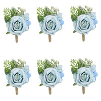 Boutonnieres Flowers Artificial Roses Silk White Ivory Corsage Buttonhole Groomsmen Boutonniere for Men Wedding Accessories Good Vibrations