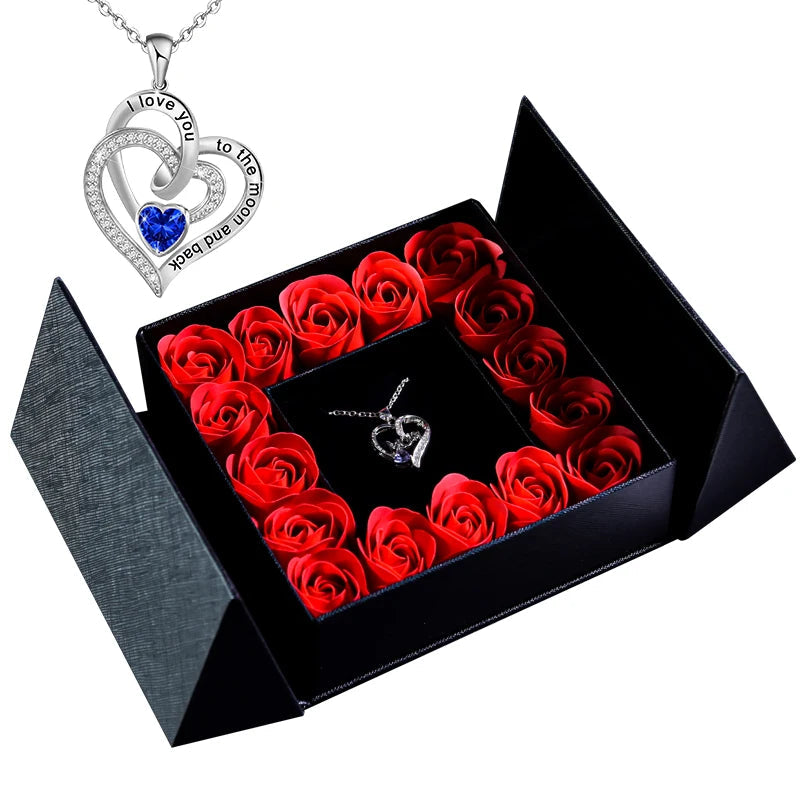 Gifts for Women Jewelry Pendant Necklace /w Soap Eternal Rose Gift Box Mother's Day Necklace Jewelry Wedding Anniversary Gifts Good Vibrations