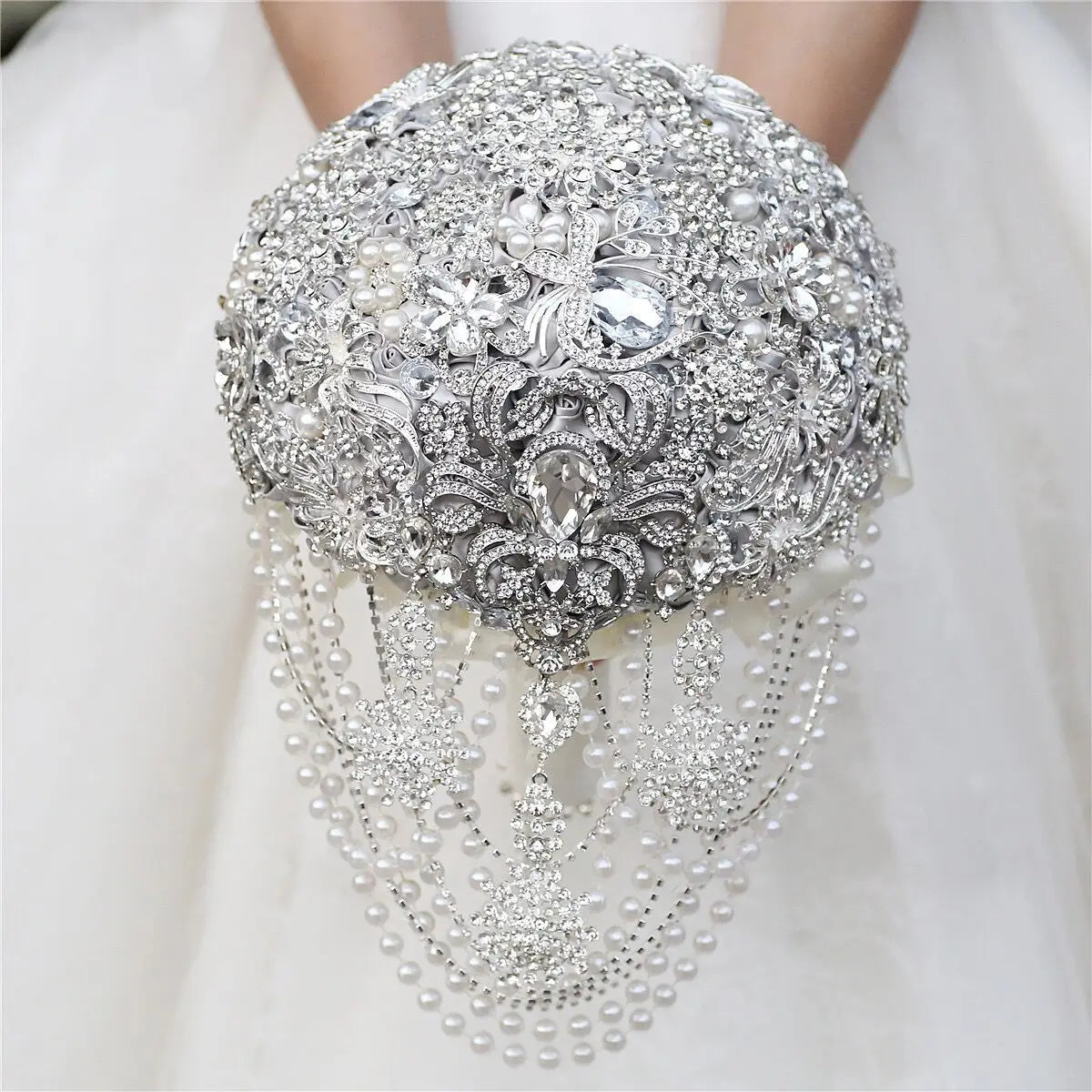 Luxury Silk Wedding Flowers Rhinestone Jewelry  Brooch Bouquet Bridal Wedding Dress Wedding Bouquet Good Vibrations