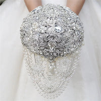 Luxury Silk Wedding Flowers Rhinestone Jewelry  Brooch Bouquet Bridal Wedding Dress Wedding Bouquet Good Vibrations
