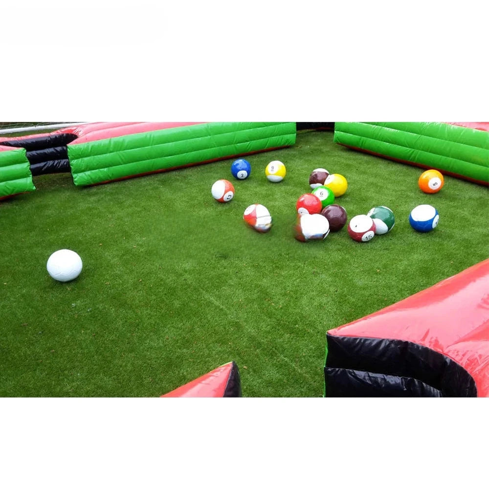 Unique Inflatable Billiard - Footpool Table w/16 Balls! Ideal for Soccer Parties, Team - building, Bar & Backyard Fun Good Vibrations