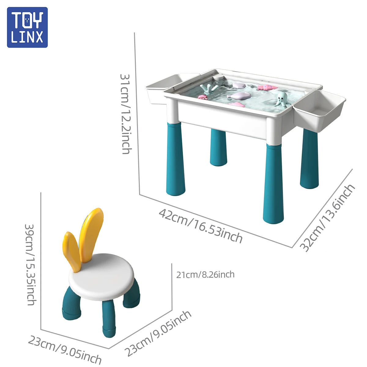 Large Size Blocks Compatible with Large Classic Blocks, Water Table,Sand Table and Blocks Table for Kids Activity Good Vibrations