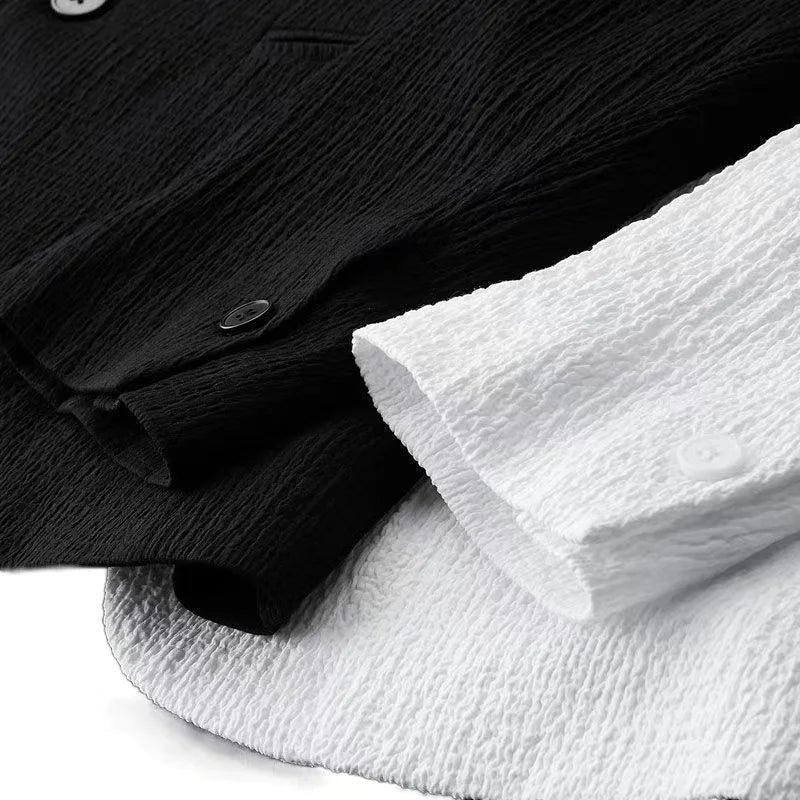 2024 Summer and Autumn New Fashion Suit Men's Long Sleeved High End Quality Casual Set Korean Edition Casual Two Piece Set Good Vibrations