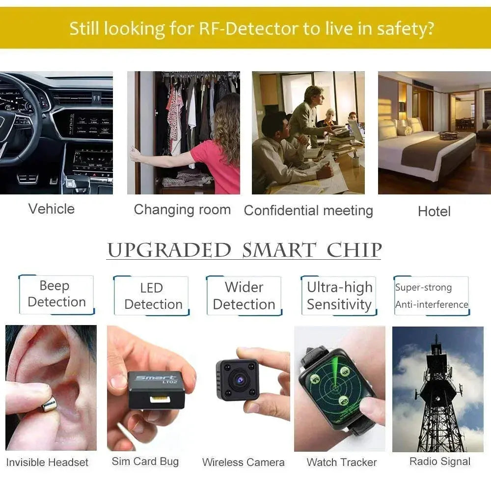Wifi Hidden Camera RF uav Detector Audio Bug GPS Anti Spy Gadgets GSM 2G 3G 4G 5G All Signal Jammer gps Tracker Blocker Device Good Vibrations