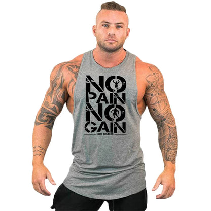 New fashion pure cotton sleeveless shirt vest men's fitness shirt men's undershirt bodybuilding exercise fitness vest fitness me Good Vibrations