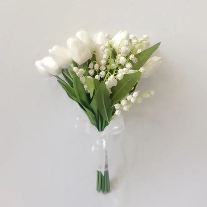 New White Wedding Bouquet Handmade Artificial Flower Calla Buque Casamento Bridal Bouquet for Wedding Decorations Good Vibrations
