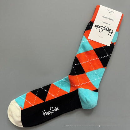 Cotton Happy Socks Men's Classic Crew Sock Shoe Size 10 - 13 Soft Good Vibrations