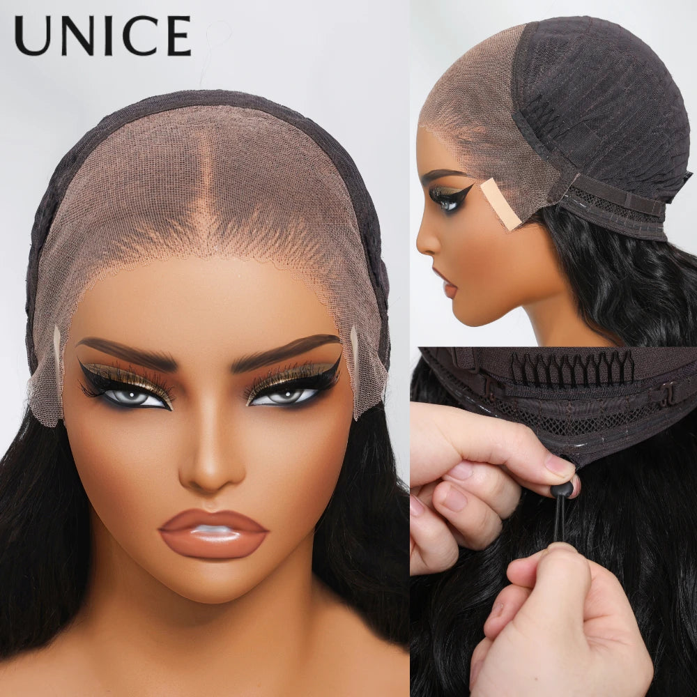UNice 13x4 Pre-Everything™ Lace Frontal Balayage Highlights Yaki Straight Wig With Drawstring Pre Cut Pre Bleached Glueless Wig Good Vibrations