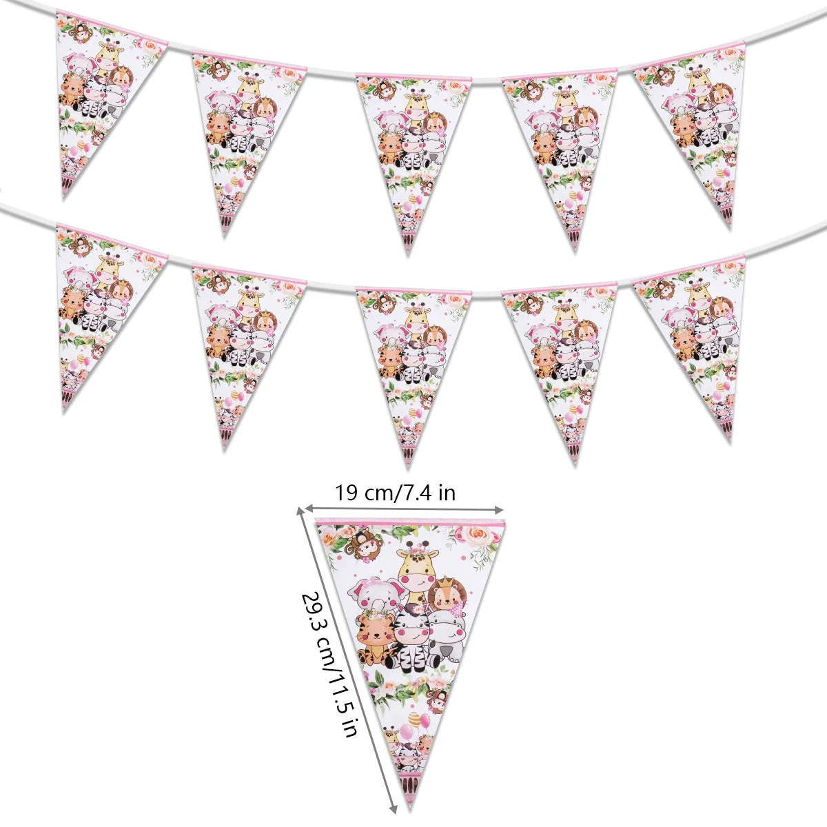 Pink Jungle Safari Birthday Decorations Animal Disposable Tableware Forest Woodland Baby Shower for Girl Birthday Party Supplies Good Vibrations