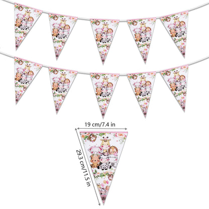Pink Jungle Safari Birthday Decorations Animal Disposable Tableware Forest Woodland Baby Shower for Girl Birthday Party Supplies Good Vibrations