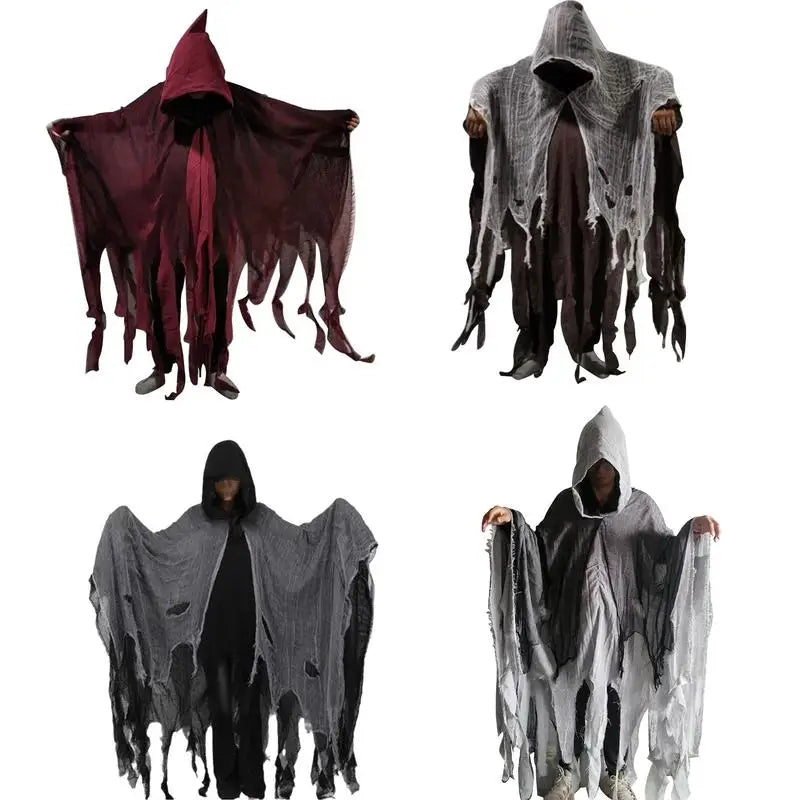 Halloween Cape Unisex Halloween Ghost Dementors Cosplay Costume Horror Dress Up Cape Halloween Horror Costume Cloaks Props Good Vibrations