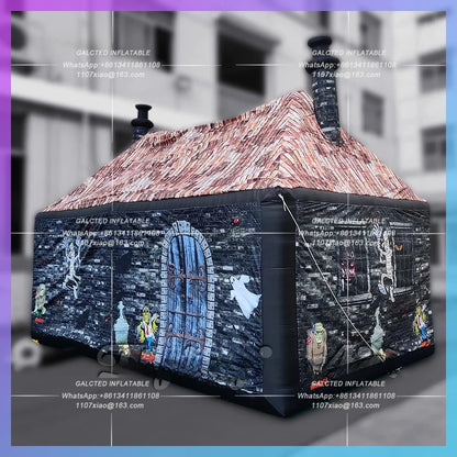 Inflatable Haunted House Funny Halloween 6m Spooky Playhouse Air Blow Up Bar Tent For Party Event Good Vibrations