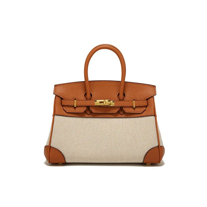 2025 Designer Handbag - Crossbody&Tote Luxury Leather Trim Canvas Bag Women Fashion Shoulder Purse Good Vibrations
