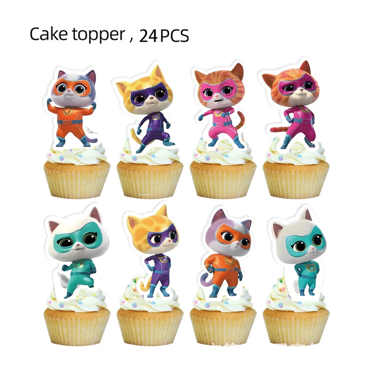 Superkitties Happy Birthday Party Decor Paw Meow Cat Super Kitties Tableware Tablecloth Plate Cup Gift Set Kid Party Supplie Toy Good Vibrations