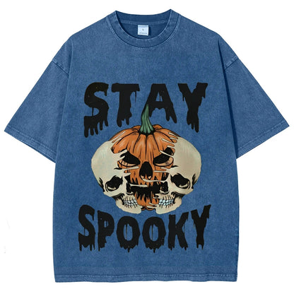 Neutral Style Retro Outfit T-Shirt Pure Cotton High Quality Pumpkin Letter Graphic Printing Fashion Trend Loose Short Sleeves Good Vibrations