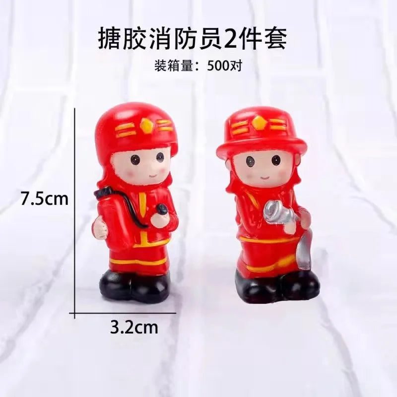 Fireman Cake Topper Cupcake Toppers Fire Hydrant Truck Firefighter Helmet Theme for Kids Boy Girl Happy Birthday Cake Decoration Good Vibrations