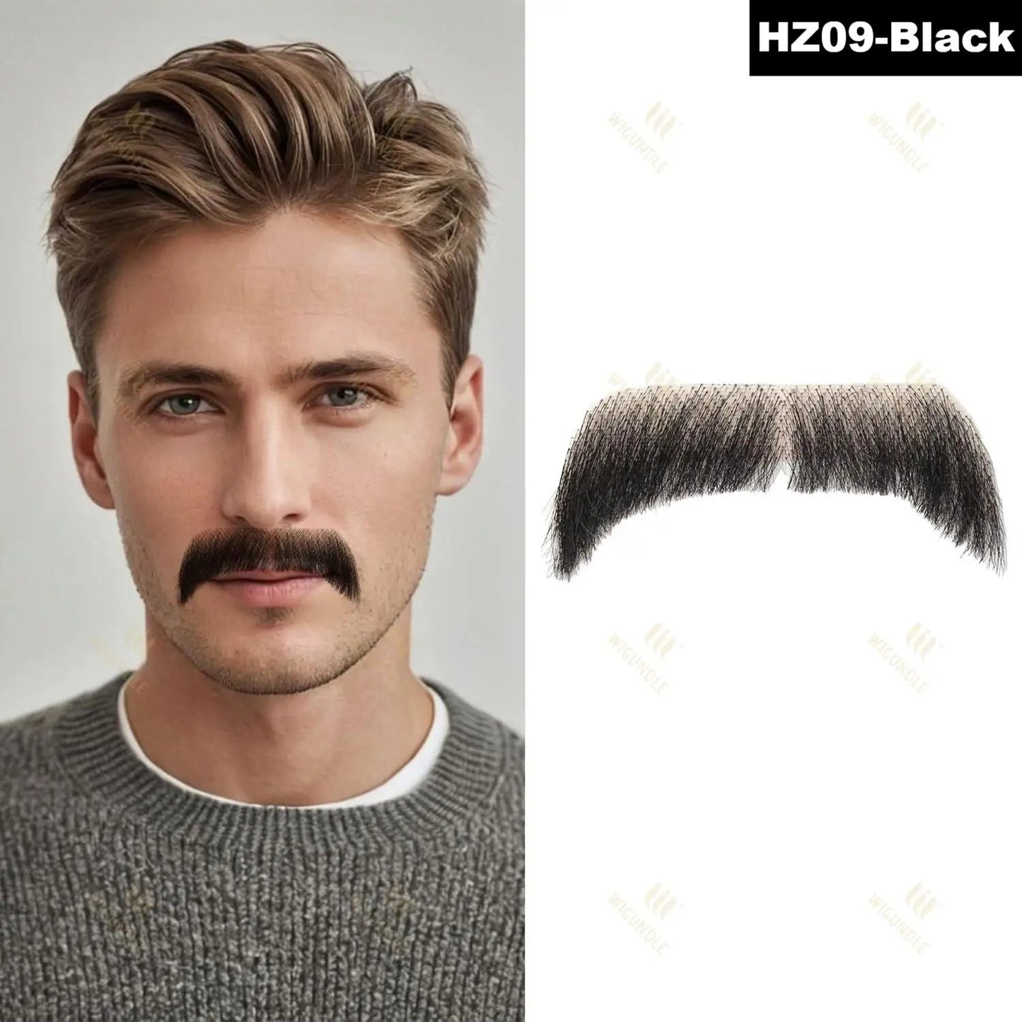 Wigundle Man's Beard Hand Made Real Hair Fake Beard Mustache Fancy Synthetic Invisible for Makeup Fake Hair Cospaly Party Tools Good Vibrations