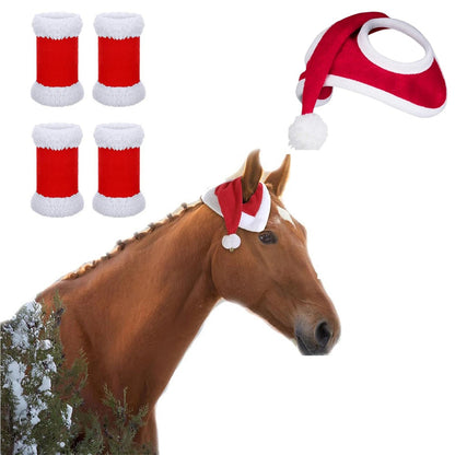 Horse Party Hat Xmas Horse Hat Holiday Cap Riding Race Equestrian Equipment Horse Christmas Hat Horse Santa Hat for Christmas Good Vibrations