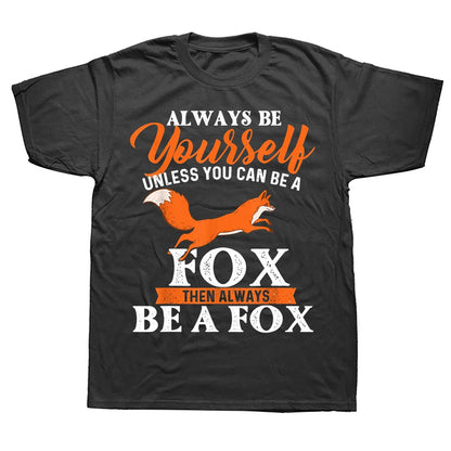 This Is My Human Costume I'm Really A Fox Halloween T Shirts Graphic Cotton Streetwear Short Sleeve Birthday Gifts T-shirt Good Vibrations