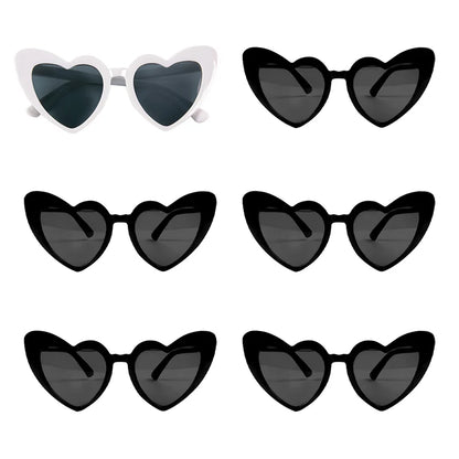 12/6pcs Wedding Bridesmaid Gifts Bridesmaid Hair Ties Scrunchies Heart Shaped Sunglasses Bachelorette Hen Party Bridal Favors Good Vibrations