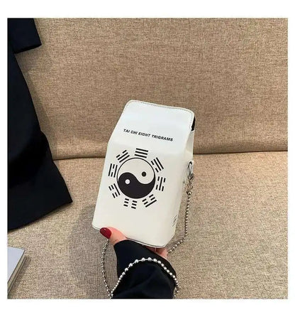 Printed Graffiti Small Square Bag Fashion Cool Crossbody Bag Funny Box Shoulder Bag For Girls Good Vibrations