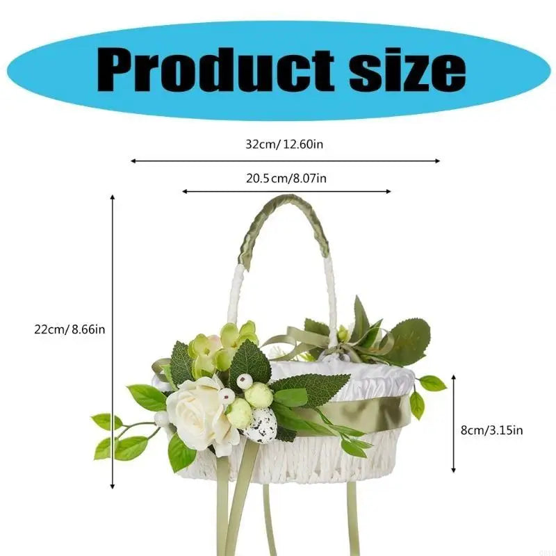 Natural Easter Theme Basket with Decorative Egg Flower For Couples And for Outdoor Activity Spring Event Good Vibrations