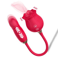 Rose Sucking Thrusting Dildo Vibrator for Women Nipple Clit Stimulator Vibrating Egg Tongue Licking Clitoris Sucker Sex Toy Good Vibrations Adult Super Store