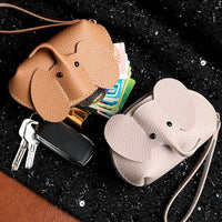 PU Leather Elephant Money Bag Women Coin Purse With Key Ring Multifunctional Zipper Storage Bags Key Case Good Vibrations