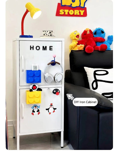 Magnetic Storage Box Building Blocks Storage Rack  Kitchen No-Drill Refrigerator Magnet Storage Box Wall-mounted Container Good Vibrations