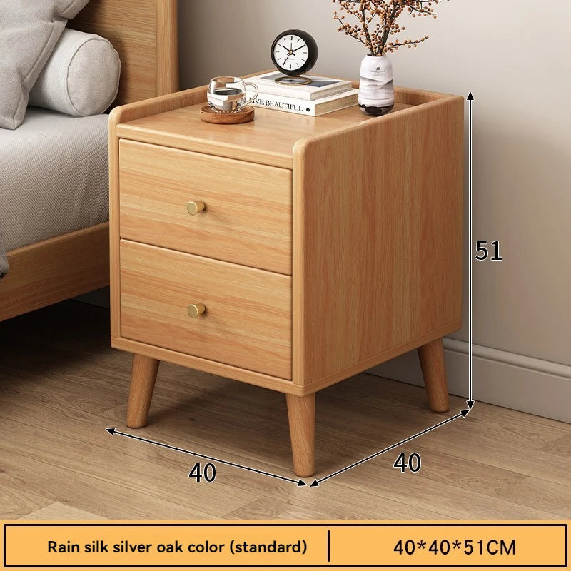 Bedside cabinet, household small bedroom storage, narrow cabinet, mini storage shelf, solid wood color, multi-purpose storage Good Vibrations