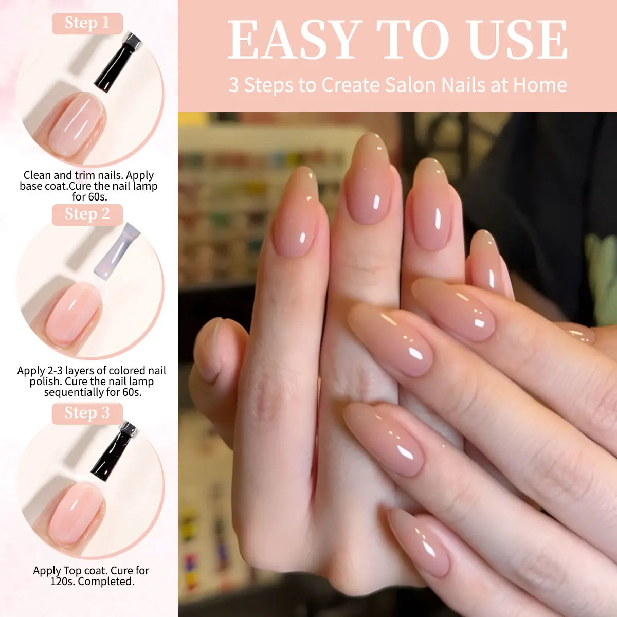 GAVY 6-piece quick-drying nail polish set, with high glossiness, perfect for DIY manicures at home or in the salon. Good Vibrations