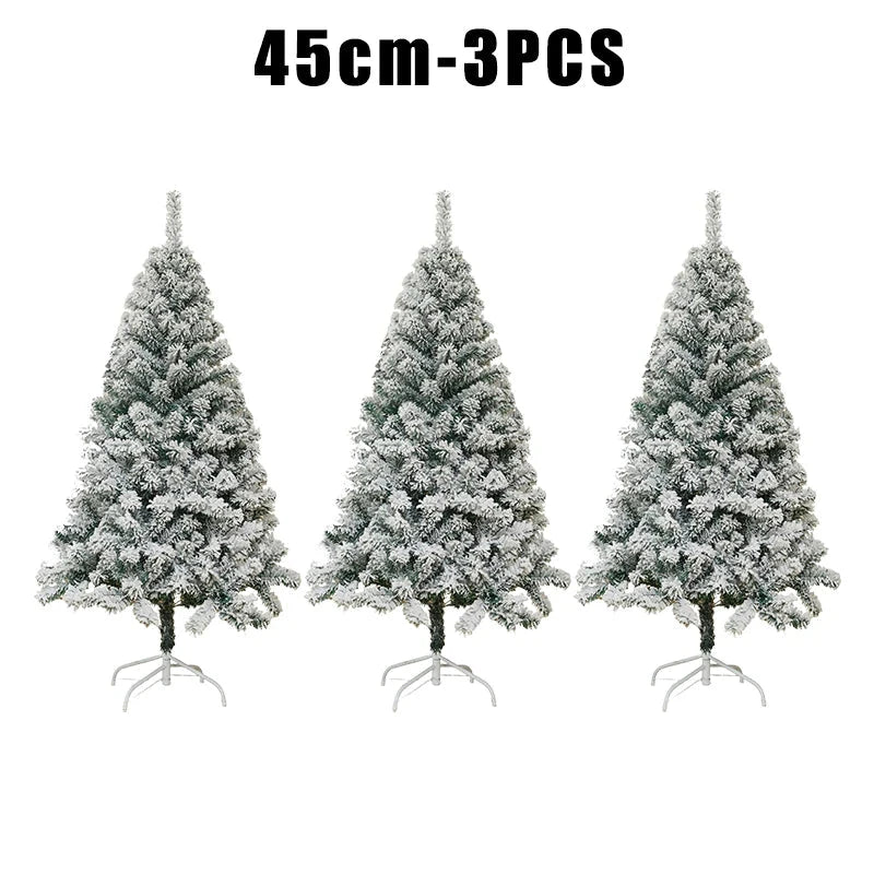White Flocked PVC Christmas Tree Realistic Snow Effect Artificial Pine Xmas Tree for Shop Window Display Decoration Good Vibrations