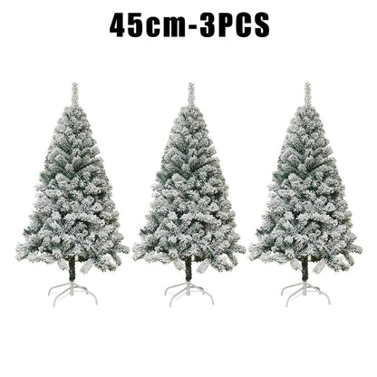 White Flocked PVC Christmas Tree Realistic Snow Effect Artificial Pine Xmas Tree for Shop Window Display Decoration Good Vibrations