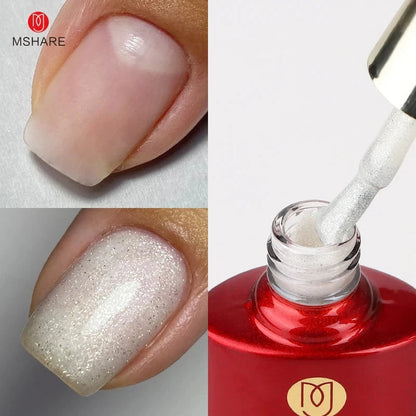 MSHARE Blush Pink Shade Color Rubber Base Gel Polish Nail Camouflage Nails Gel 10ml Good Vibrations