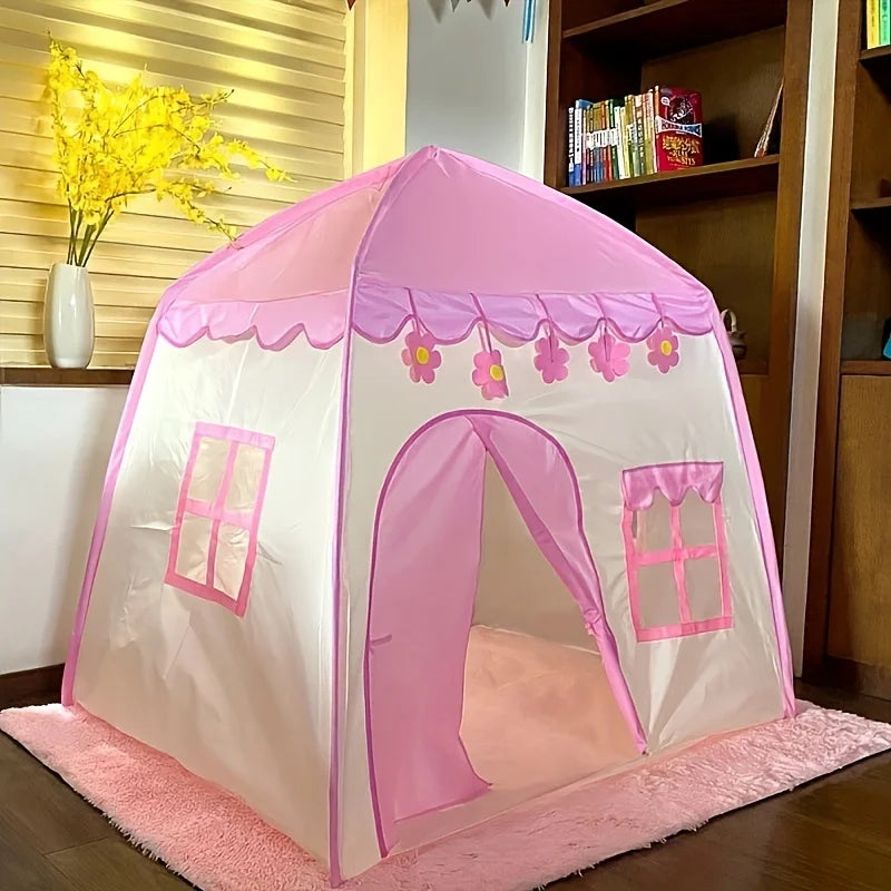 Large Pink Flower Princess Play Tent for Kids Perfect for Role-Playing and Dress-Up, Play Tent Playhouse Decor Durable Play Tent Good Vibrations