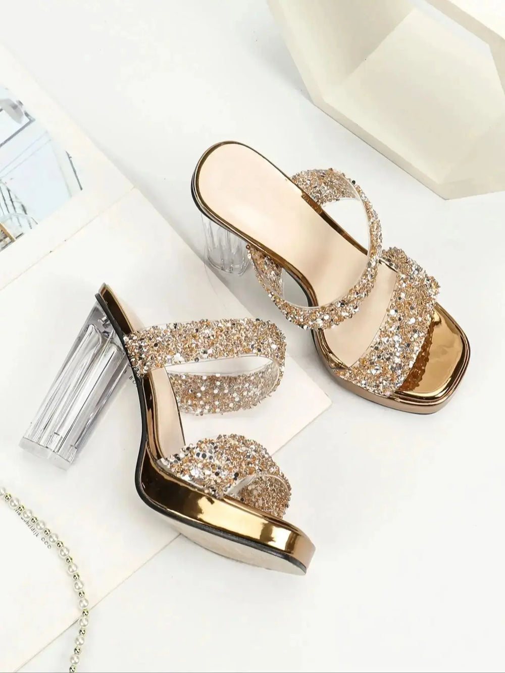 Women's High Heel Sandals 2025 Summer New Thick Heel Waterproof Table With Sexy Party Cool Slippers Good Vibrations