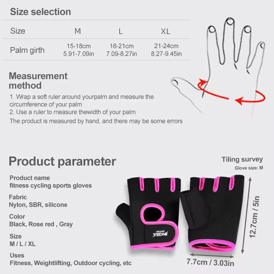 Fitness Half Finger Gloves Unisex Fitness Gym Weightlifting Exercise Gloves Silicone Anti Slip Breathable Outdoor Cycling Gloves Good Vibrations