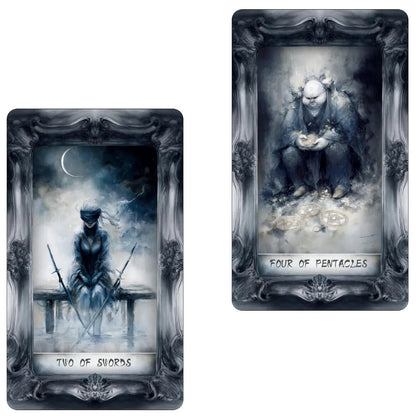 Dark Fantasy Tarot Deck, 78-Cards with Guidebook, Gothic-Style Taro Cards, Uncovering Hidden Truths, Fortune-telling Toy, 12x7cm Good Vibrations